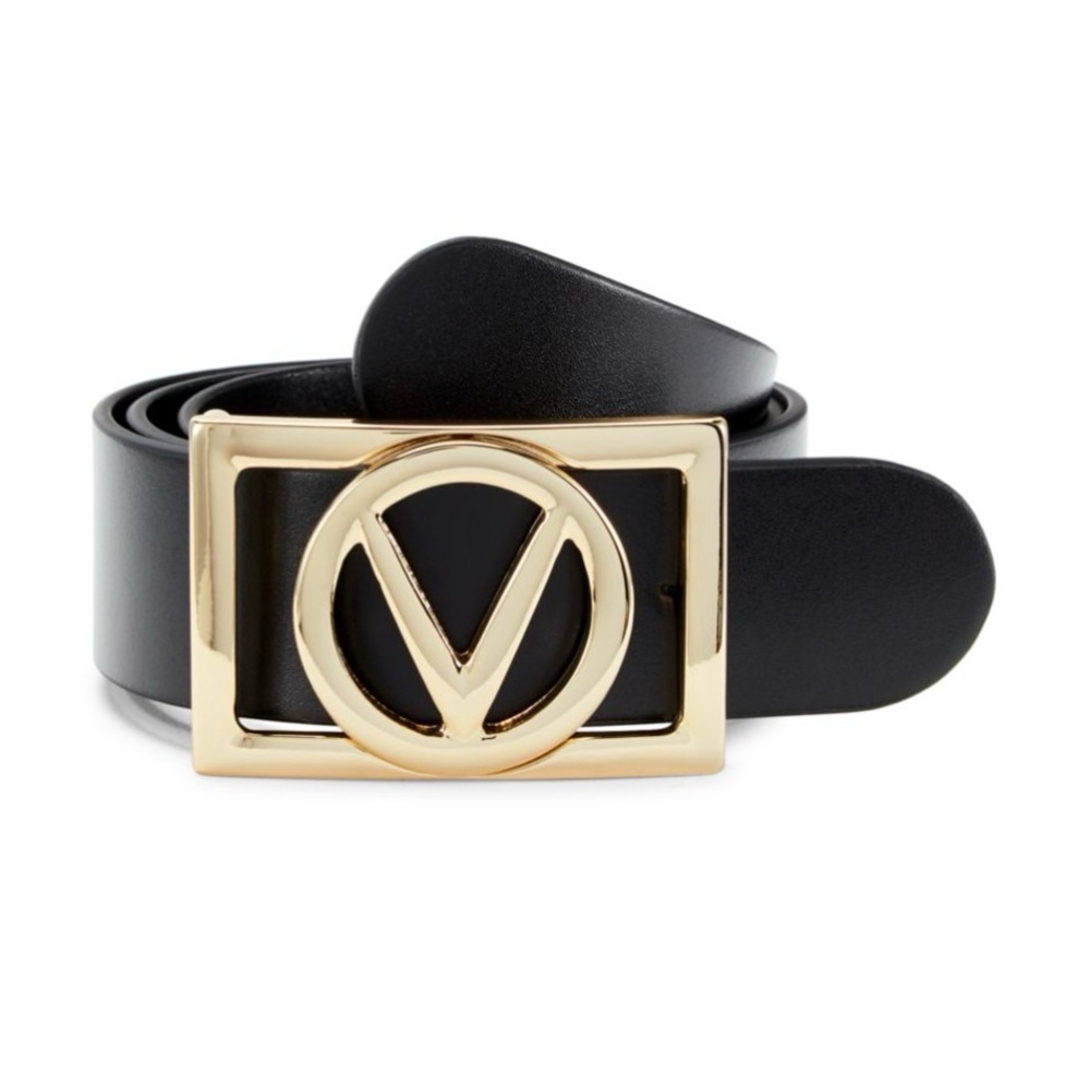 Mario Valentino Black Belt with Gold Buckle